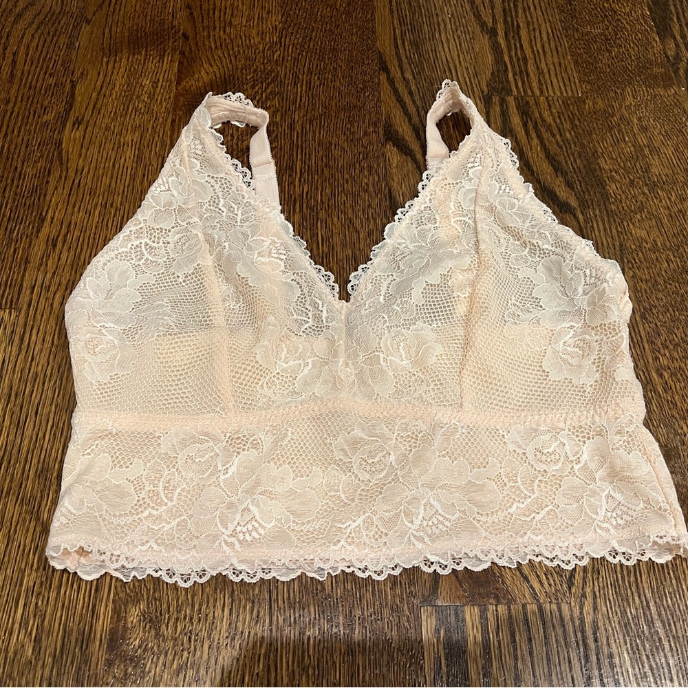 Nude lace bralette by Savage X Fenty